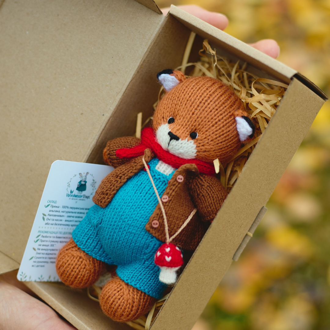 Luka Fox | Hand Knitted Woodland Toy | Ready to Ship
