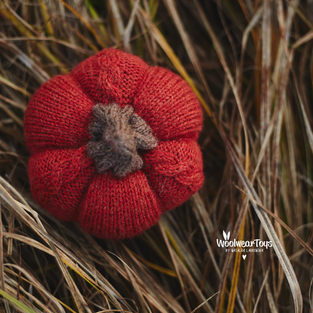 Knitted Cable Pumpkin Pattern | Easy Autumn Decor PDF (EN)