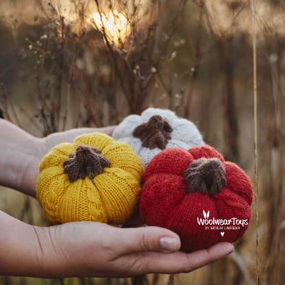 Knitted Cable Pumpkin Pattern | Easy Autumn Decor PDF (EN)