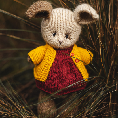 Ruby Bunny | Hand Knitted Bunny | Waldorf Doll