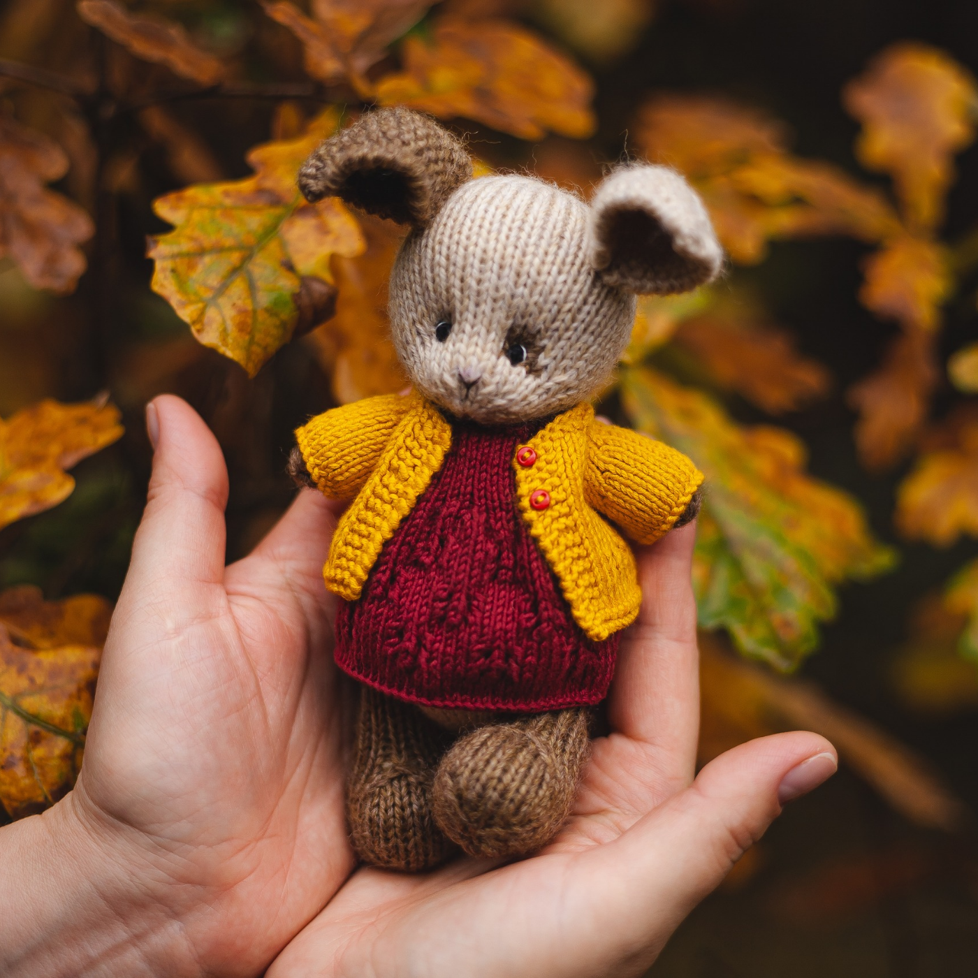 Ruby Bunny | Hand Knitted Bunny | Waldorf Doll