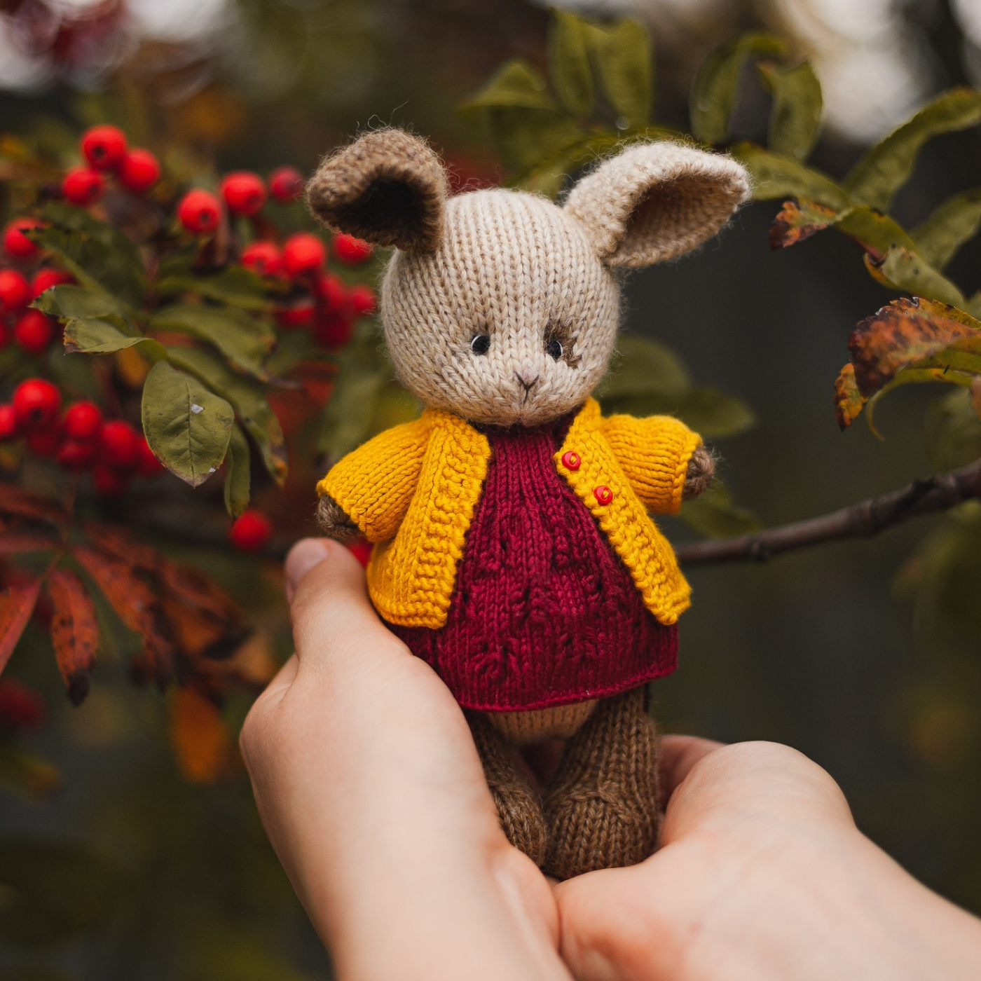 Ruby Bunny | Hand Knitted Bunny | Waldorf Doll