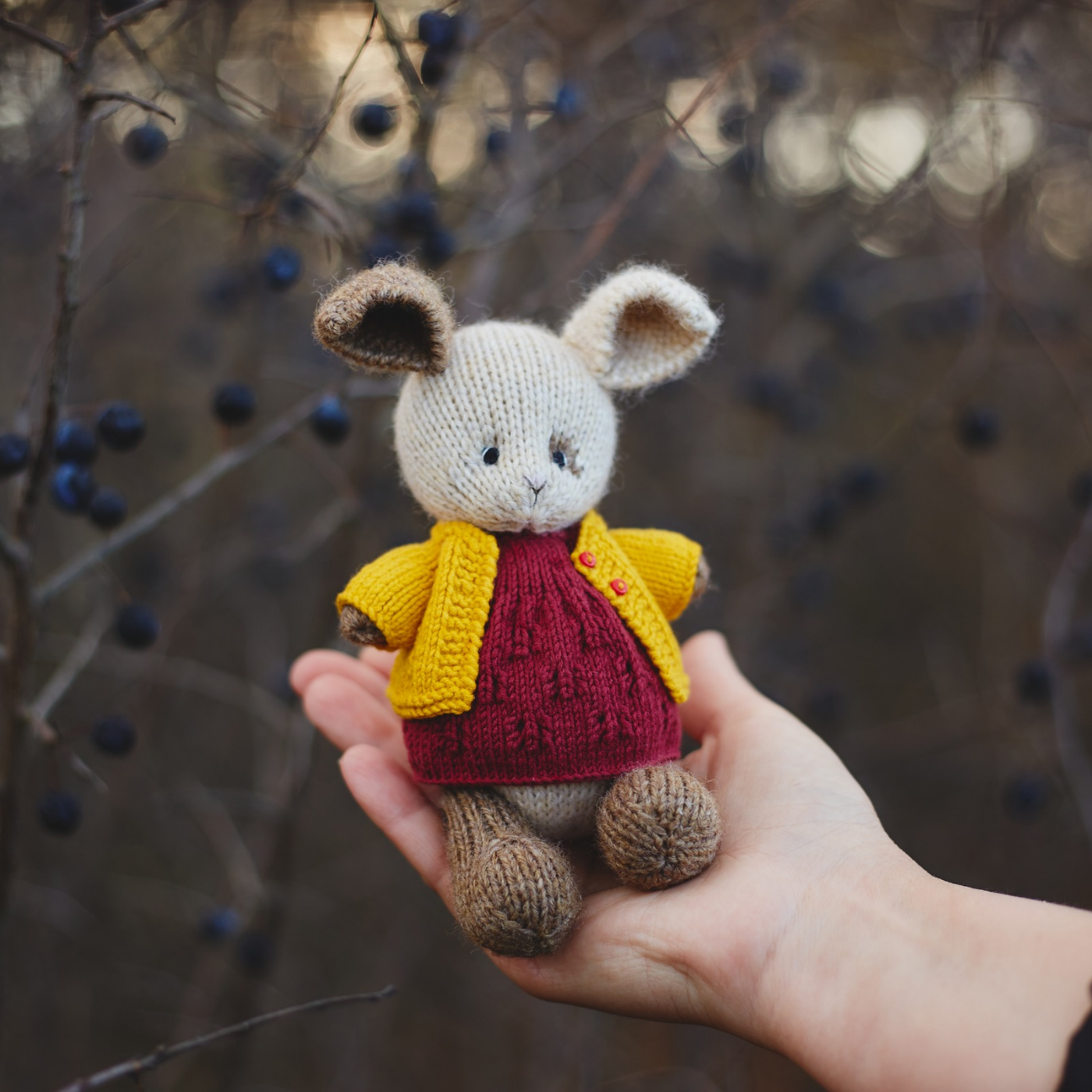 Ruby Bunny | Hand Knitted Bunny | Waldorf Doll