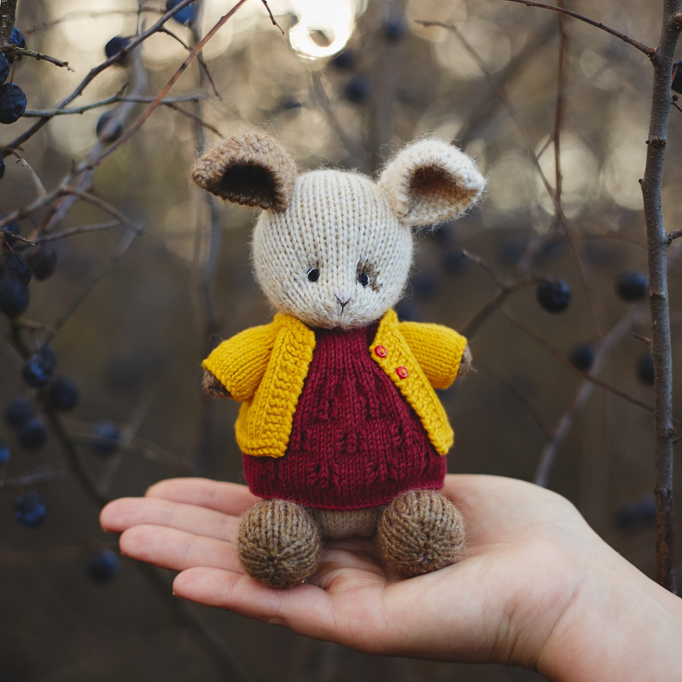 Ruby Bunny | Hand Knitted Bunny | Waldorf Doll