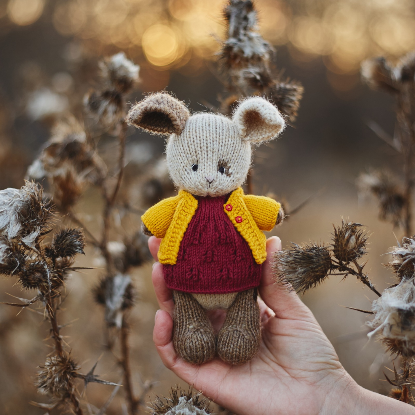 Ruby Bunny | Hand Knitted Bunny | Waldorf Doll