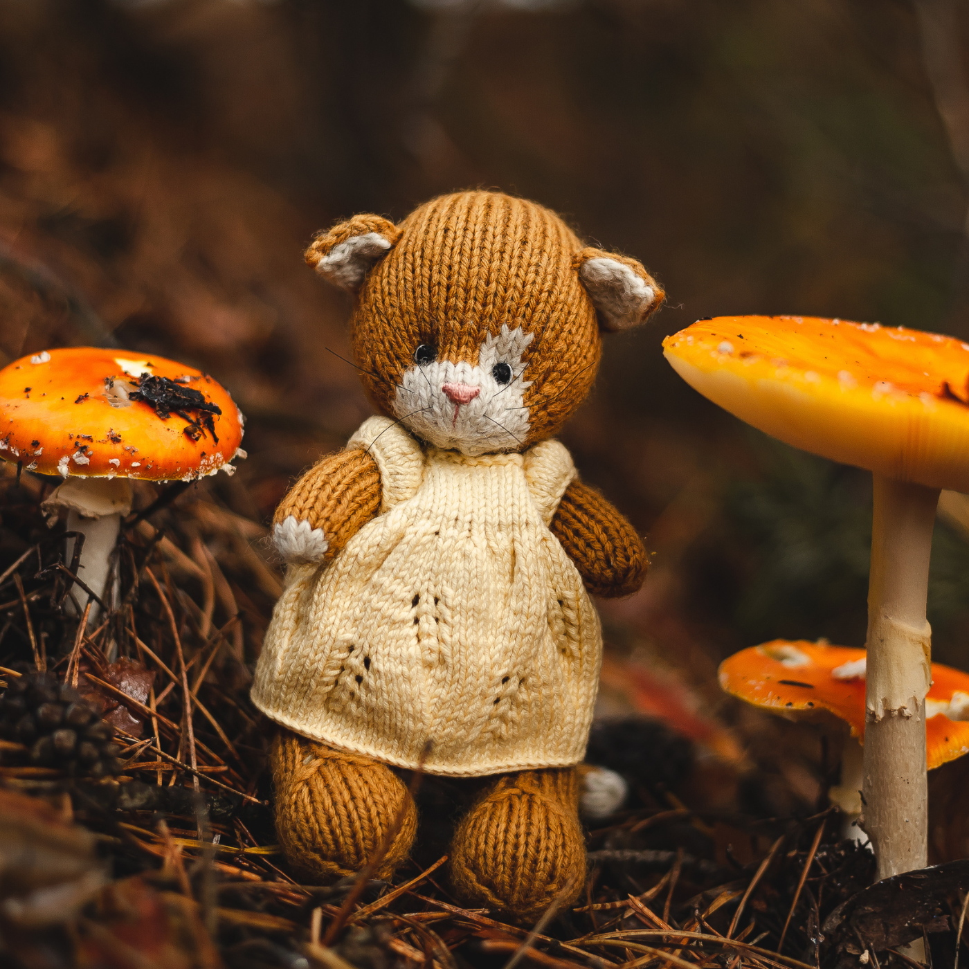 Hazel Cat | Hand Knitted Cat Toy | Waldorf Cat Doll