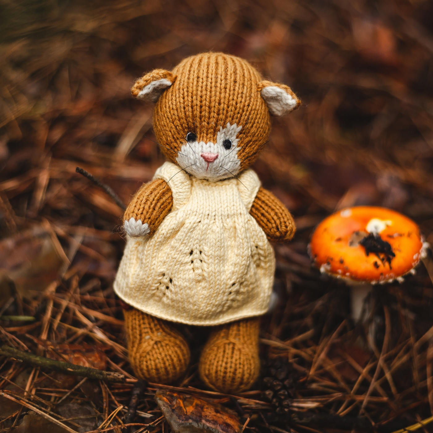 Hazel Cat | Hand Knitted Cat Toy | Waldorf Cat Doll