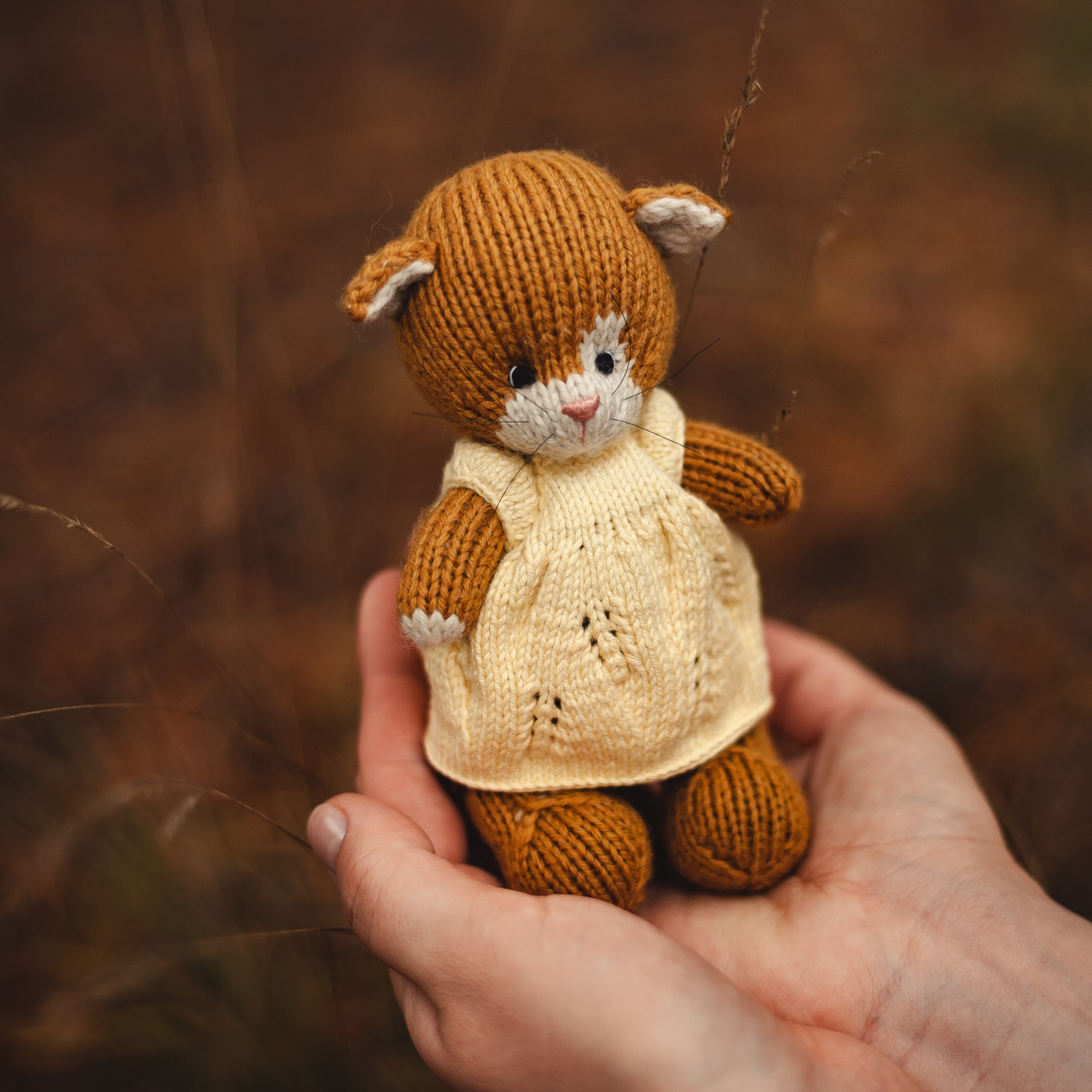 Hazel Cat | Hand Knitted Cat Toy | Waldorf Cat Doll