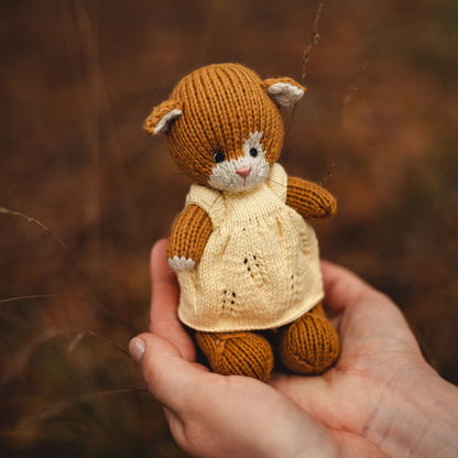 Hazel Cat | Hand Knitted Cat Toy | Waldorf Cat Doll