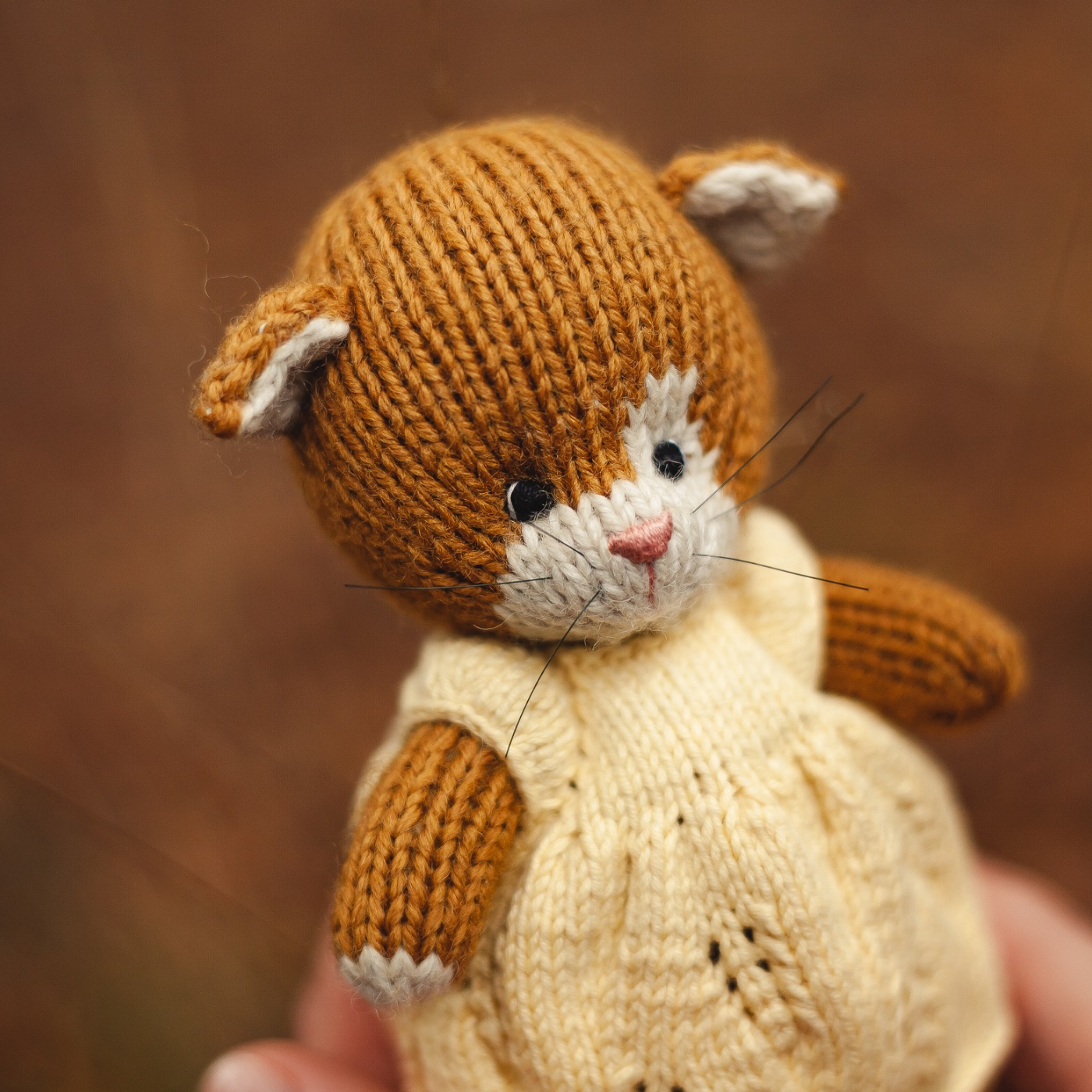 Hazel Cat | Hand Knitted Cat Toy | Waldorf Cat Doll