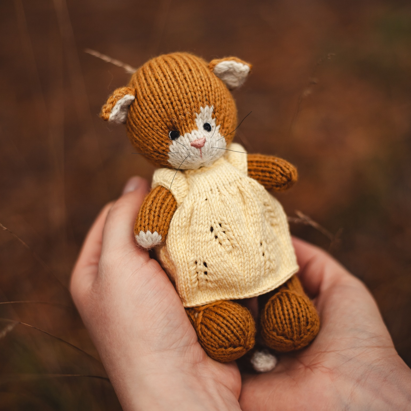 Hazel Cat | Hand Knitted Cat Toy | Waldorf Cat Doll