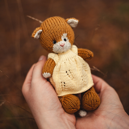 Hazel Cat | Hand Knitted Cat Toy | Waldorf Cat Doll