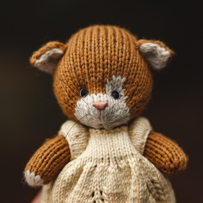 Hazel Cat | Hand Knitted Cat Toy | Waldorf Cat Doll