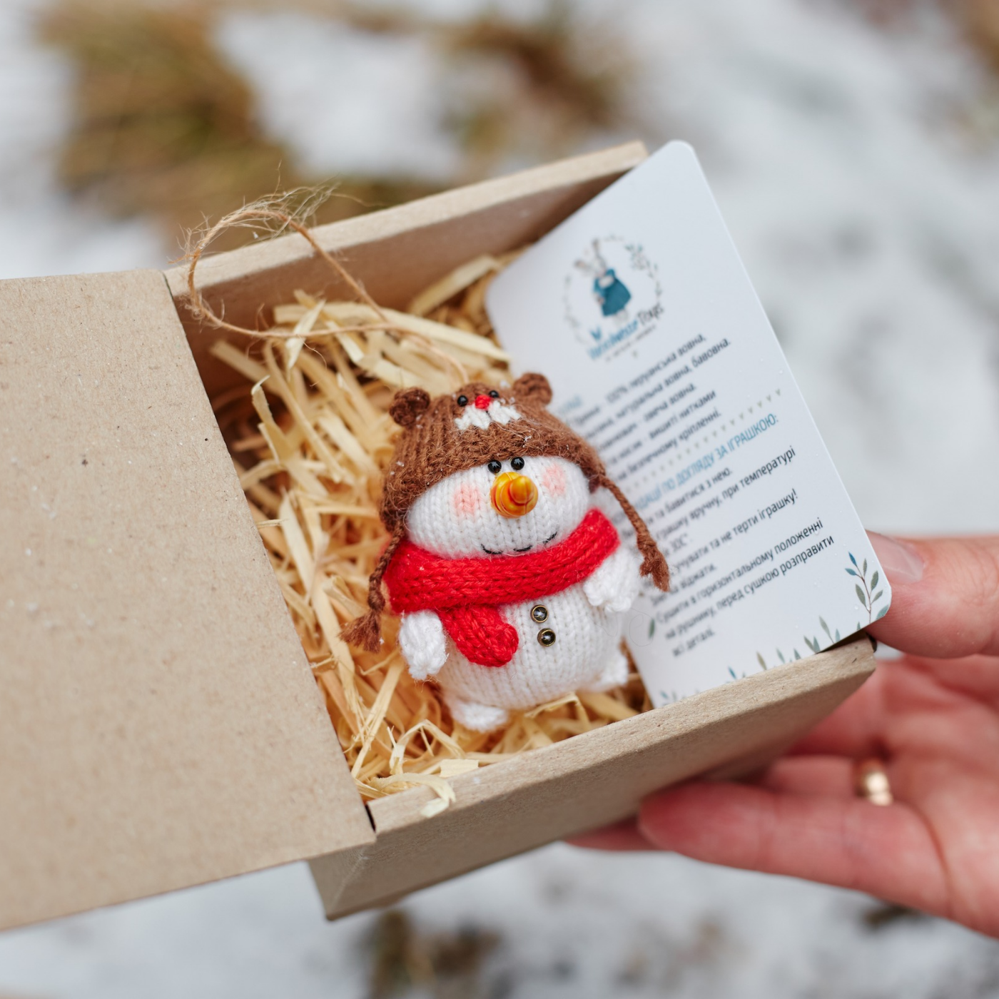 Christmas Snowman Ornament | Hand Knitted Christmas Decoration