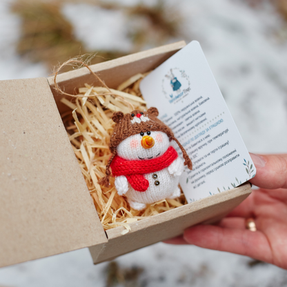 Christmas Snowman Ornament | Hand Knitted Christmas Decoration