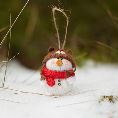 Christmas Snowman Ornament | Hand Knitted Christmas Decoration