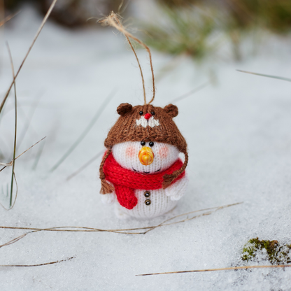 Christmas Snowman Ornament | Hand Knitted Christmas Decoration