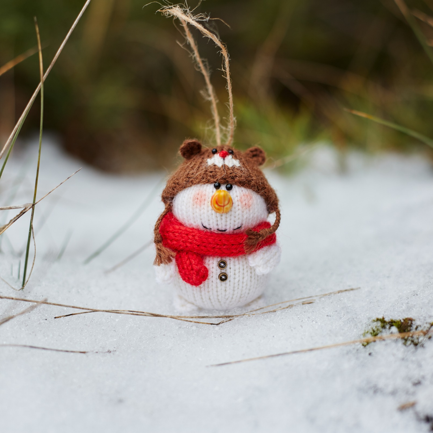Christmas Snowman Ornament | Hand Knitted Christmas Decoration
