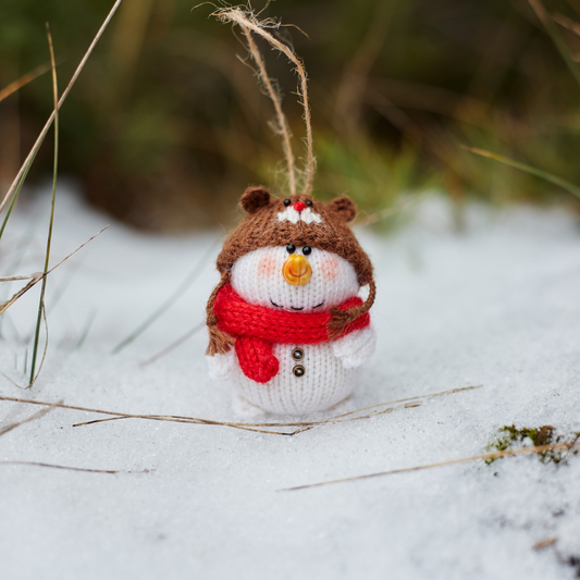Christmas Snowman Ornament | Hand Knitted Christmas Decoration