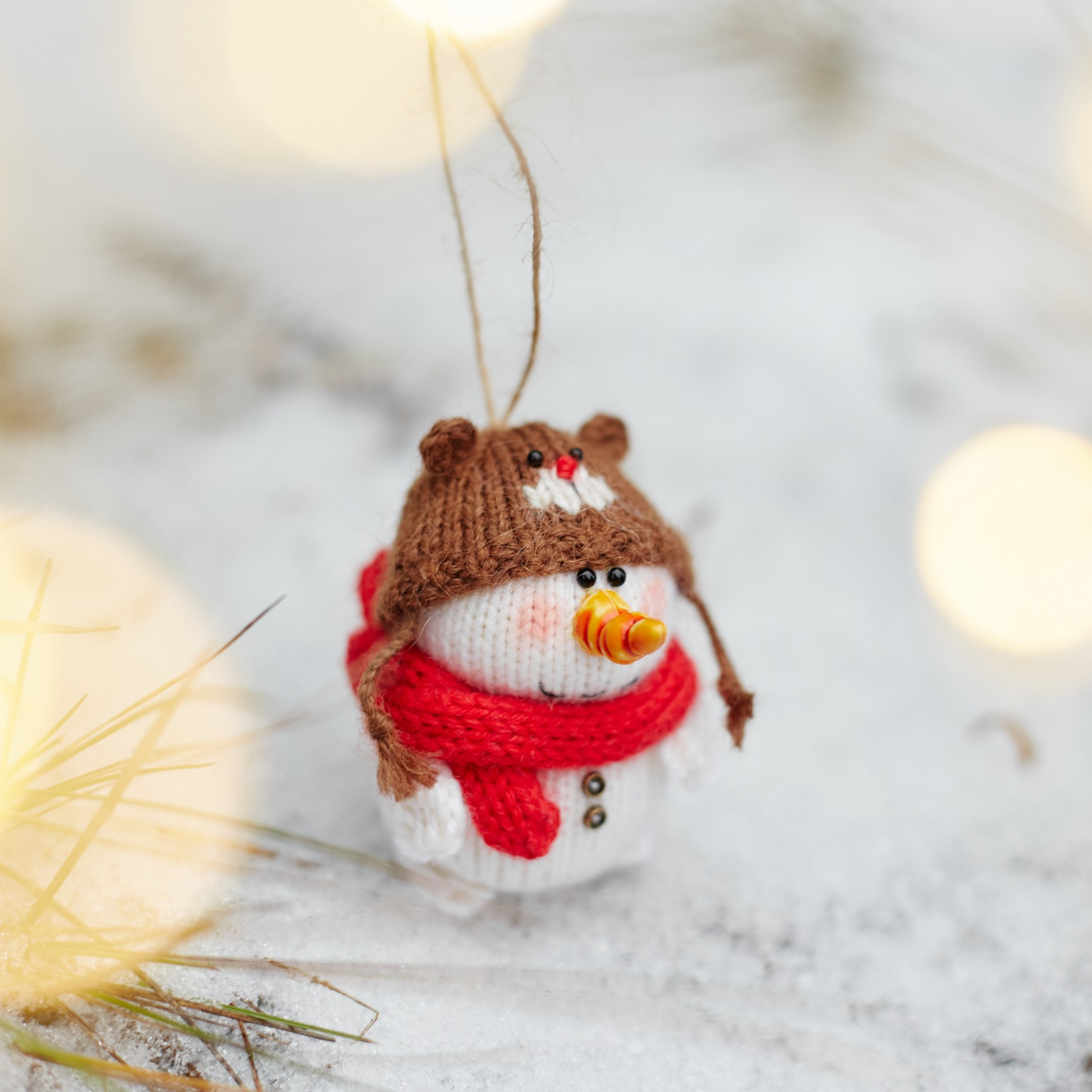 Christmas Snowman Ornament | Hand Knitted Christmas Decoration
