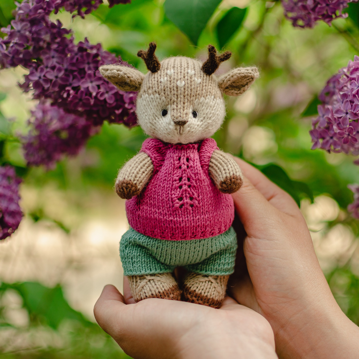 Flora Deer | Hand Knitted Woodland Deer Toy