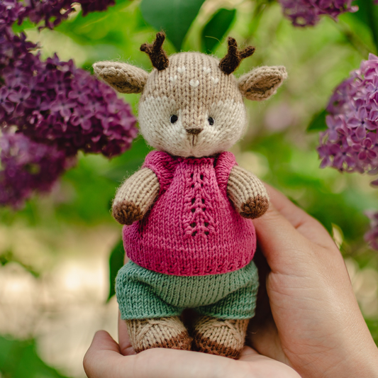 Flora Deer | Hand Knitted Woodland Deer Toy