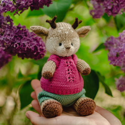 Flora Deer | Hand Knitted Woodland Deer Toy