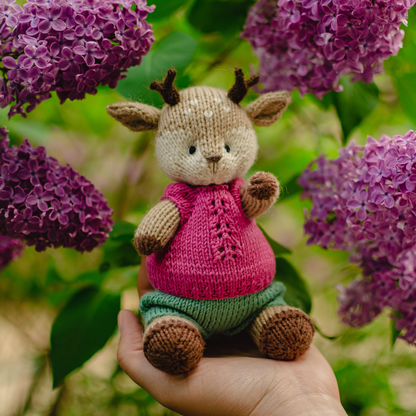 Flora Deer | Hand Knitted Woodland Deer Toy
