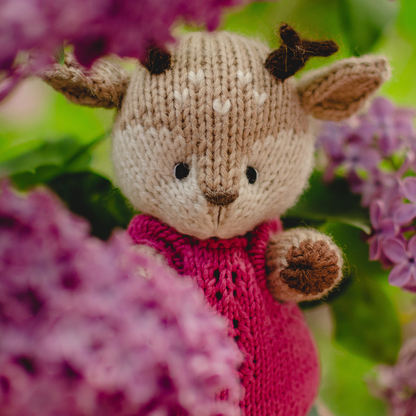 Flora Deer | Hand Knitted Woodland Deer Toy