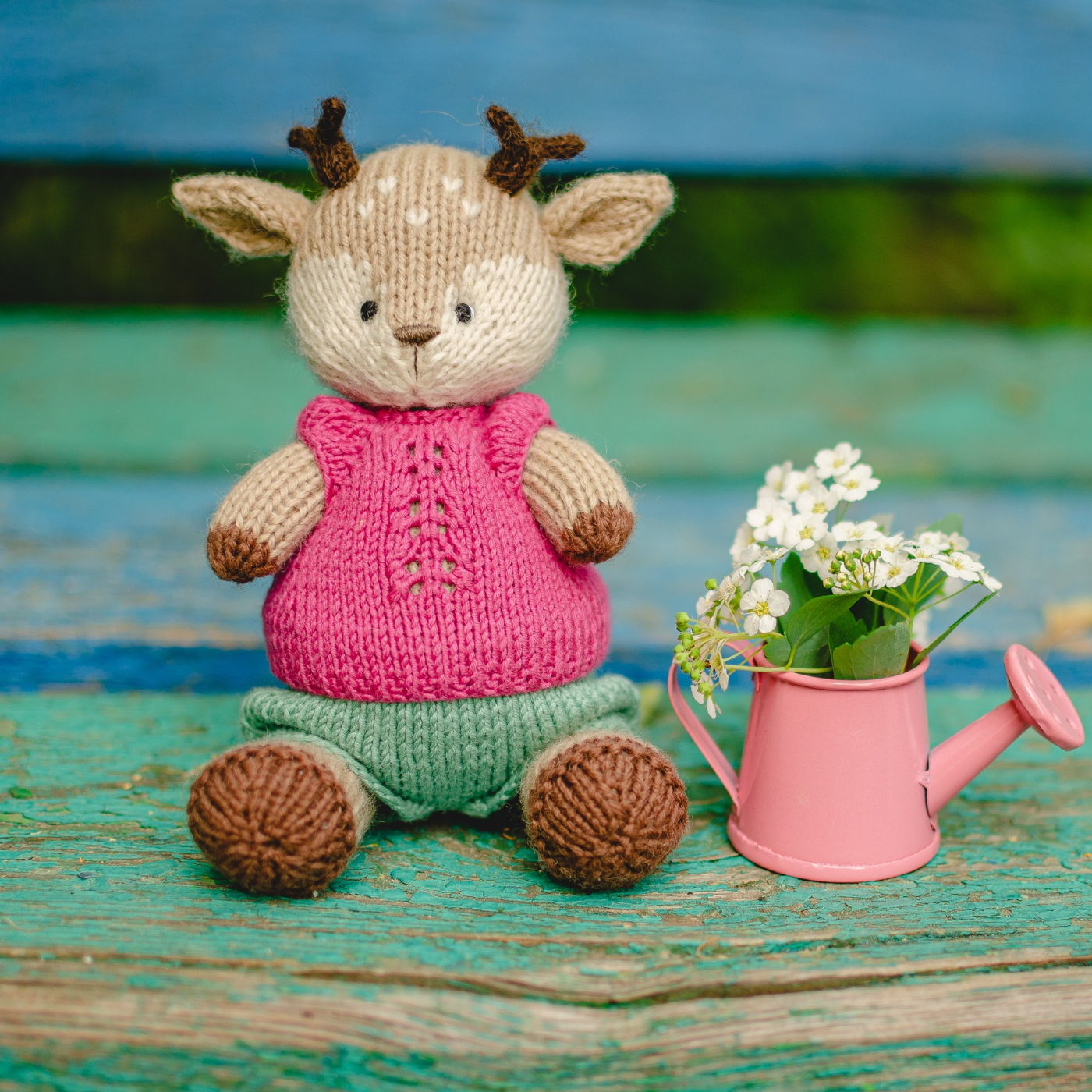 Flora Deer | Hand Knitted Woodland Deer Toy
