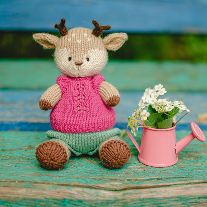 Flora Deer | Hand Knitted Woodland Deer Toy