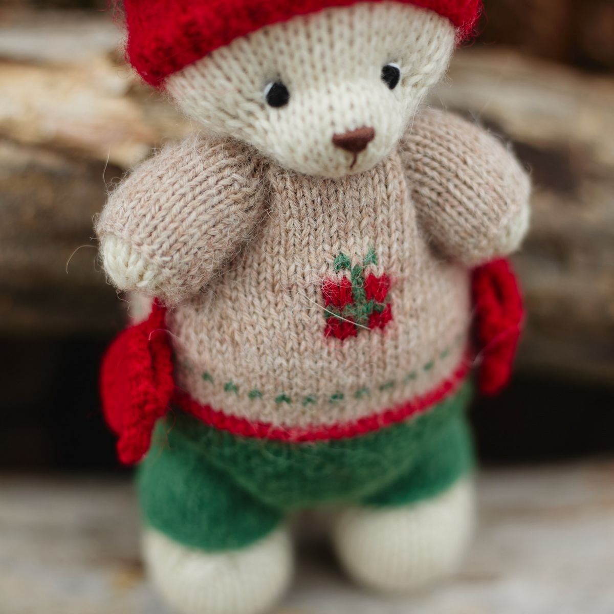 Noel Christmas Bear | Hand-Knitted Polar Bear