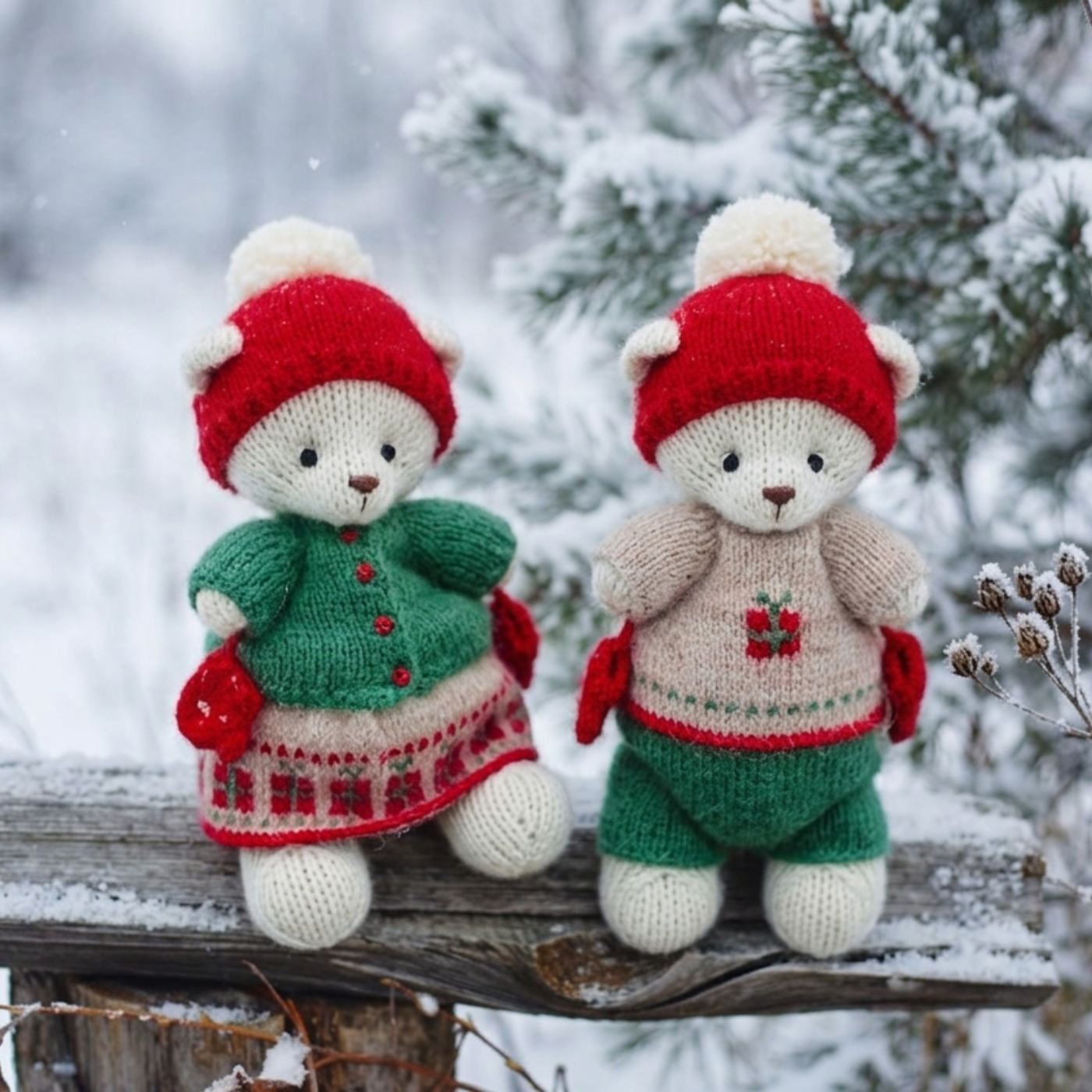 Noel Christmas Bear | Hand-Knitted Polar Bear