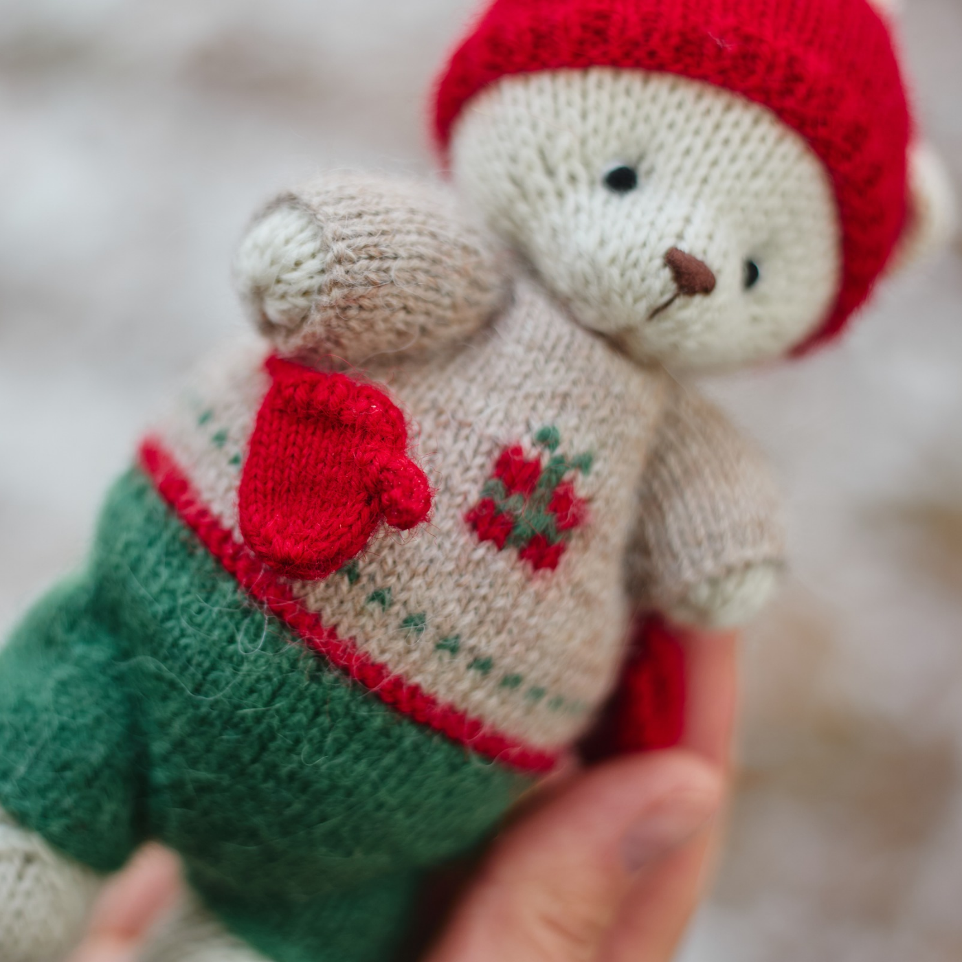 Noel Christmas Bear | Hand-Knitted Polar Bear