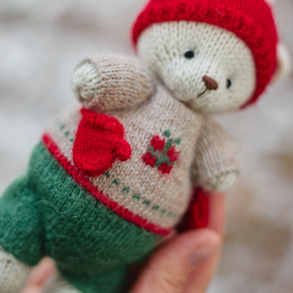 Noel Christmas Bear | Hand-Knitted Polar Bear