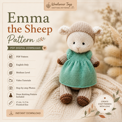 Knitted Sheep Emma Pattern | PDF Knitting Pattern