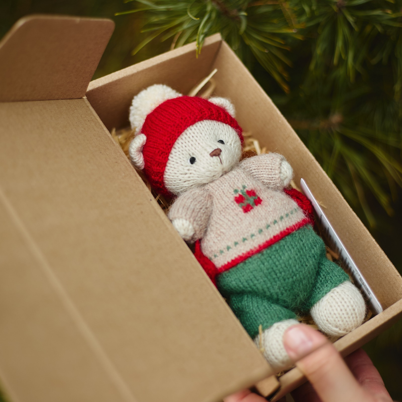Noel Christmas Bear | Hand-Knitted Polar Bear