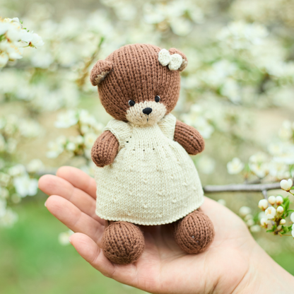 Clover Teddy Bear | Hand Knitted Waldorf Toy | Ready to Ship