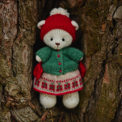 Holly Christmas Bear | Hand-Knitted Polar Bear