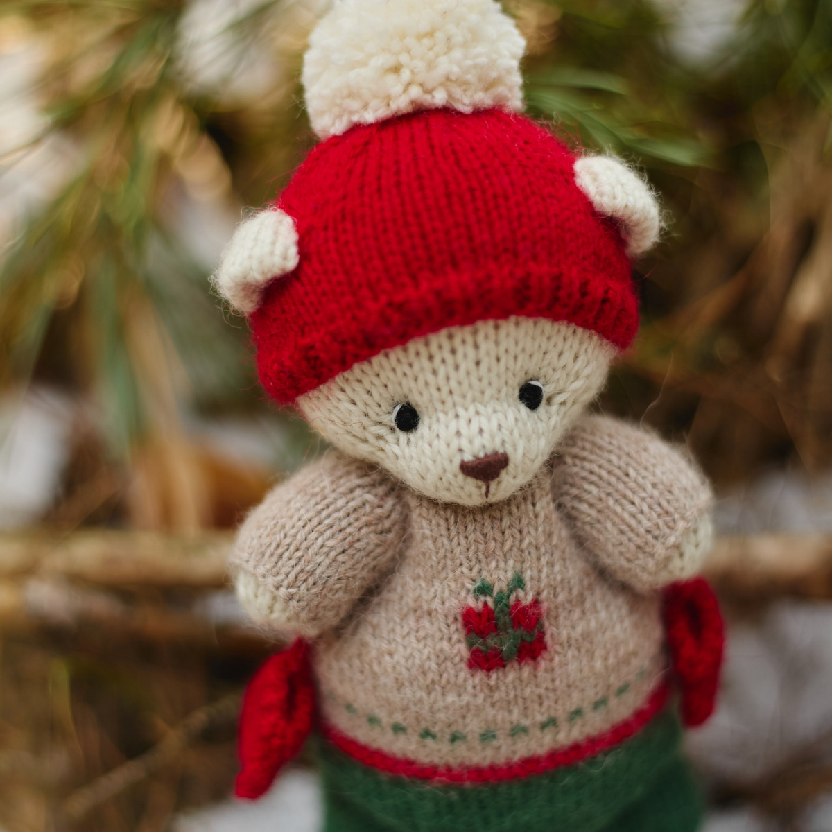 Noel Christmas Bear | Hand-Knitted Polar Bear